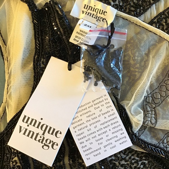 Unique Vintage Flapper-like Sheer Dress NWT - Picture 13 of 13